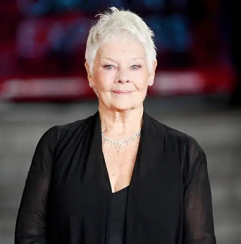 Dame Judi Dench smiling to the camera