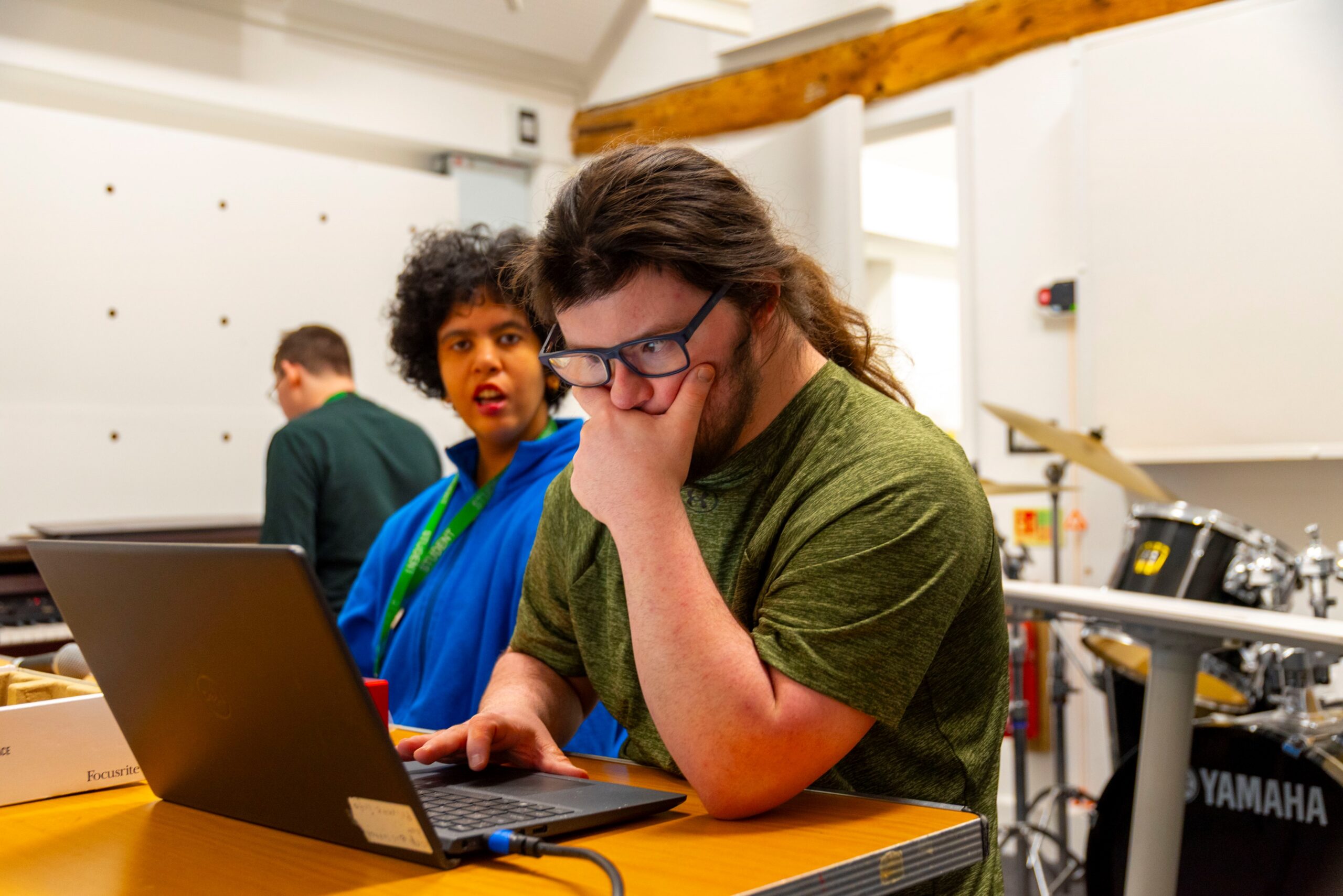 Students working on laptop